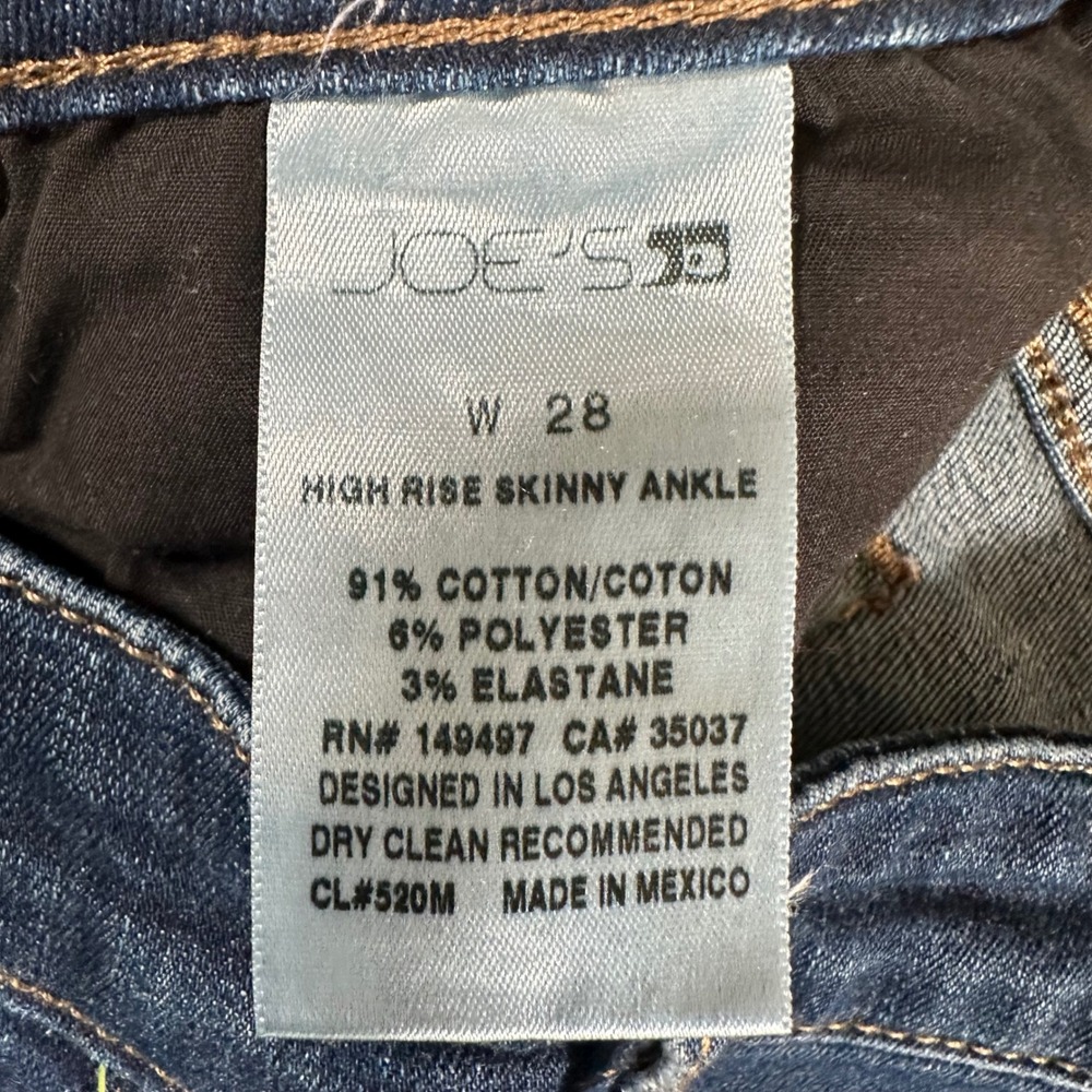 Joes Jeans Clementine High Rise Skinny Ankle Dark Wash Denim Blue Pants Size 28 - Picture 5 of 10